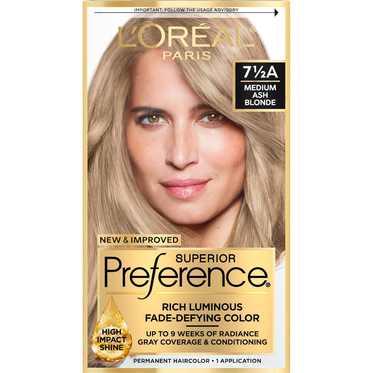L'Oreal Superior Preference - 7-1/2A Medium Ash Blonde (Cooler