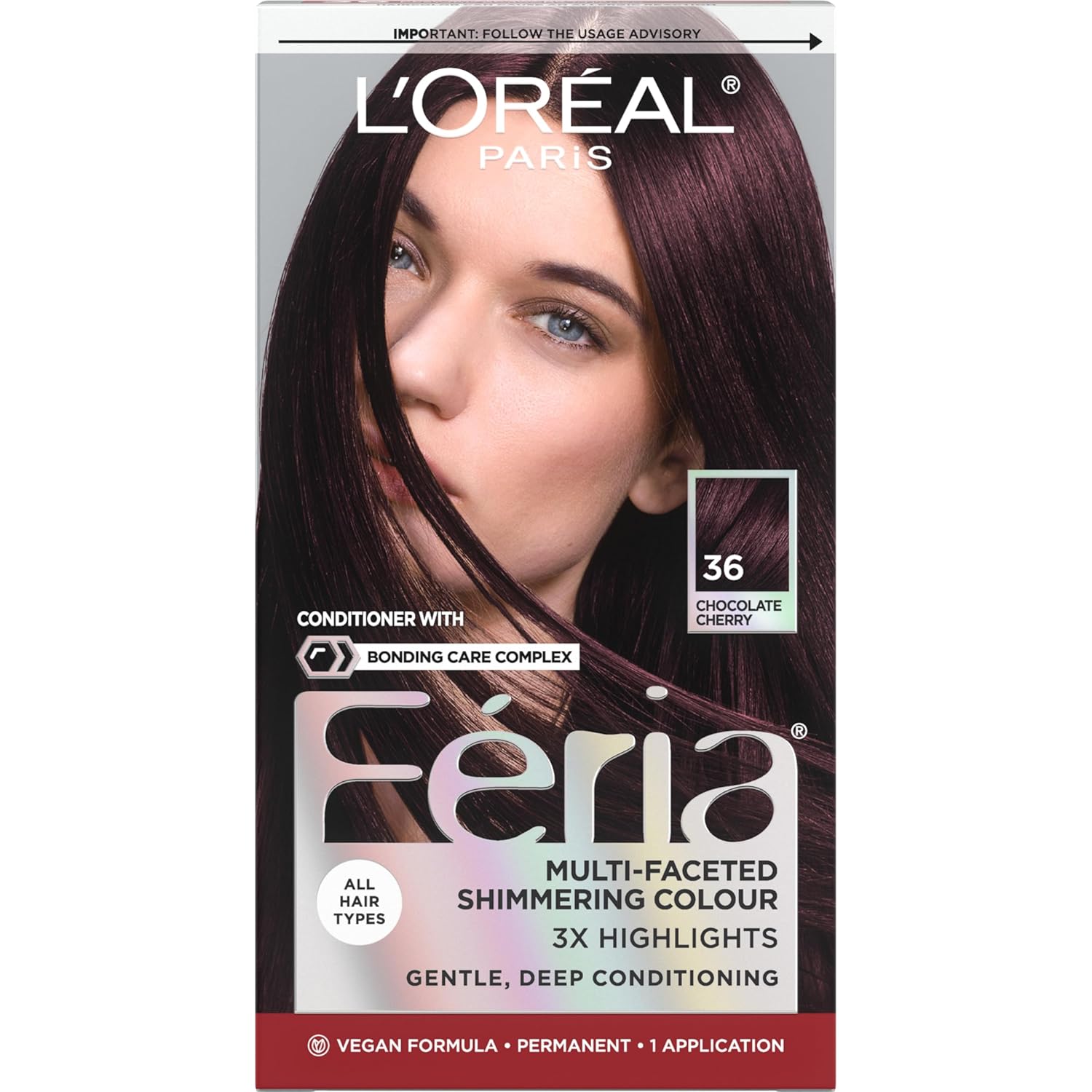 L'Oreal Feria Multi-Faceted Shimmering Haircolour Chocolate Cherry