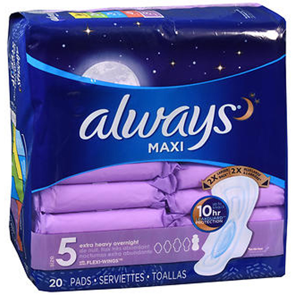 Always Maxi Pads Overnight Extra Heavy Flow | Thrifty White Health