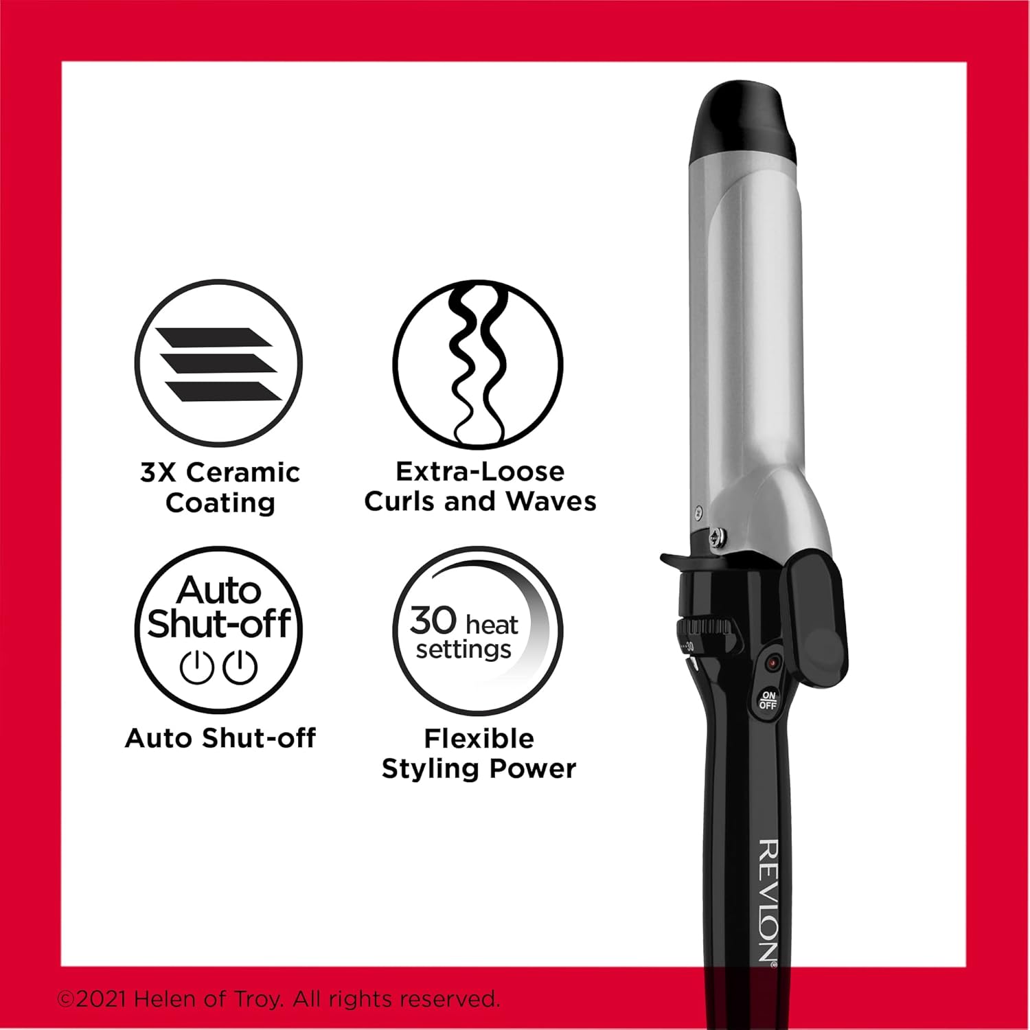 Revlon Perfect Heat Curling Iron Black Thrifty White