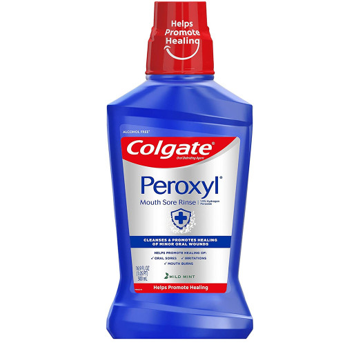 Colgate Peroxyl Mouth Sore Rinse Mild Mint - 16 oz - The Online Drugstore