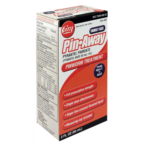 Cara PinAway Pinworm Treatment Liquid Caramel Flavored 2 oz The