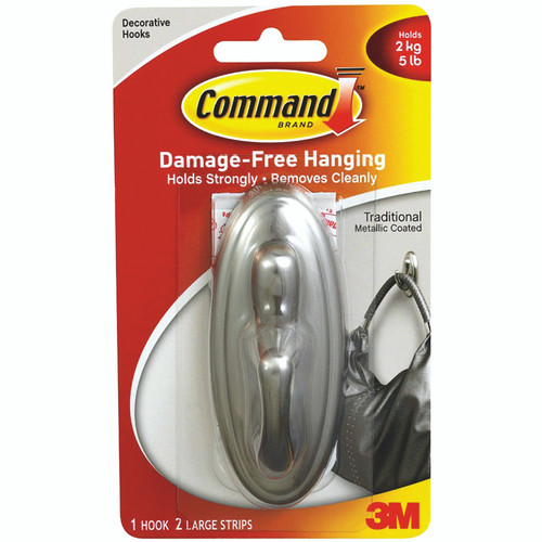 Command Traditional Large Hook Metallic Coated, 5 lb