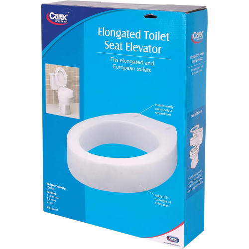 Carex Toilet Seat Elevator, Elongated Thrifty White Health Essentials