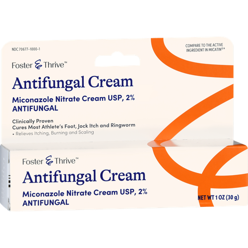 Foster & Thrive Antifungal Miconazole Nitrate Cream USP, 2% - 1 oz