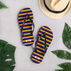 WTees Rainbow Stripe Flip-Flops Black