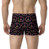 WTees Flower Power Peace Sign Trunk Boxer Briefs Black