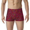 WTees Flower Power Peace Sign Trunk Boxer Briefs Maroon