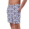 WTees Flower Power Peace Sign Swim Trunks Hawks Blue