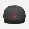 WTees Flower Power Peace Sign Snapback Hat