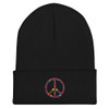 WTees Flower Power Peace Sign Cuffed Beanie