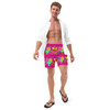 WTees Peace & Love Swim Trunks Red Violet