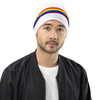 WTees Rainbow Stripe Beanie White