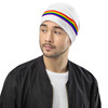 WTees Rainbow Stripe Beanie White