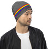 WTees Rainbow Stripe Beanie Grey