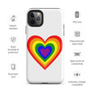 WTees Rainbow Heart Tough Case for iPhone® White