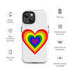 WTees Rainbow Heart Tough Case for iPhone® White