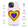 WTees Rainbow Heart Tough Case for iPhone® White