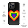 WTees Rainbow Heart Tough Case for iPhone® Black