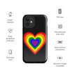 WTees Rainbow Heart Tough Case for iPhone® Black