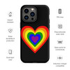 WTees Rainbow Heart Tough Case for iPhone® Black
