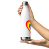 WTees Rainbow Heart Stainless Steel Water Bottle