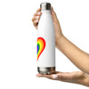 WTees Rainbow Heart Stainless Steel Water Bottle