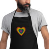 WTees Rainbow Heart Embroidered Apron 