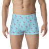WTees Pink Flamingos Boxer Briefs Light Blue