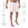 WTees Pink Flamingos Swim Trunks White