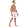 WTees Pink Flamingos Swim Trunks White