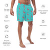 WTees Pink Flamingos Swim Trunks Turquoise