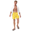 WTees Pink Flamingos Swim Trunks Yellow