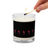 WTees Pink Flamingos Glass Jar Soy Wax Candle Black