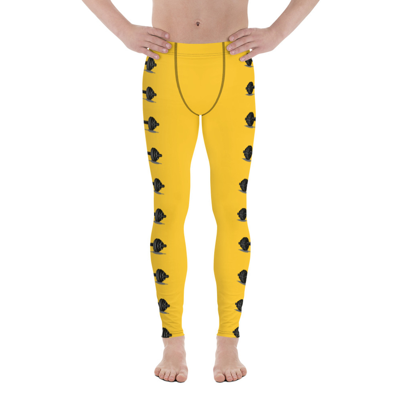 Mens yellow shop leggings