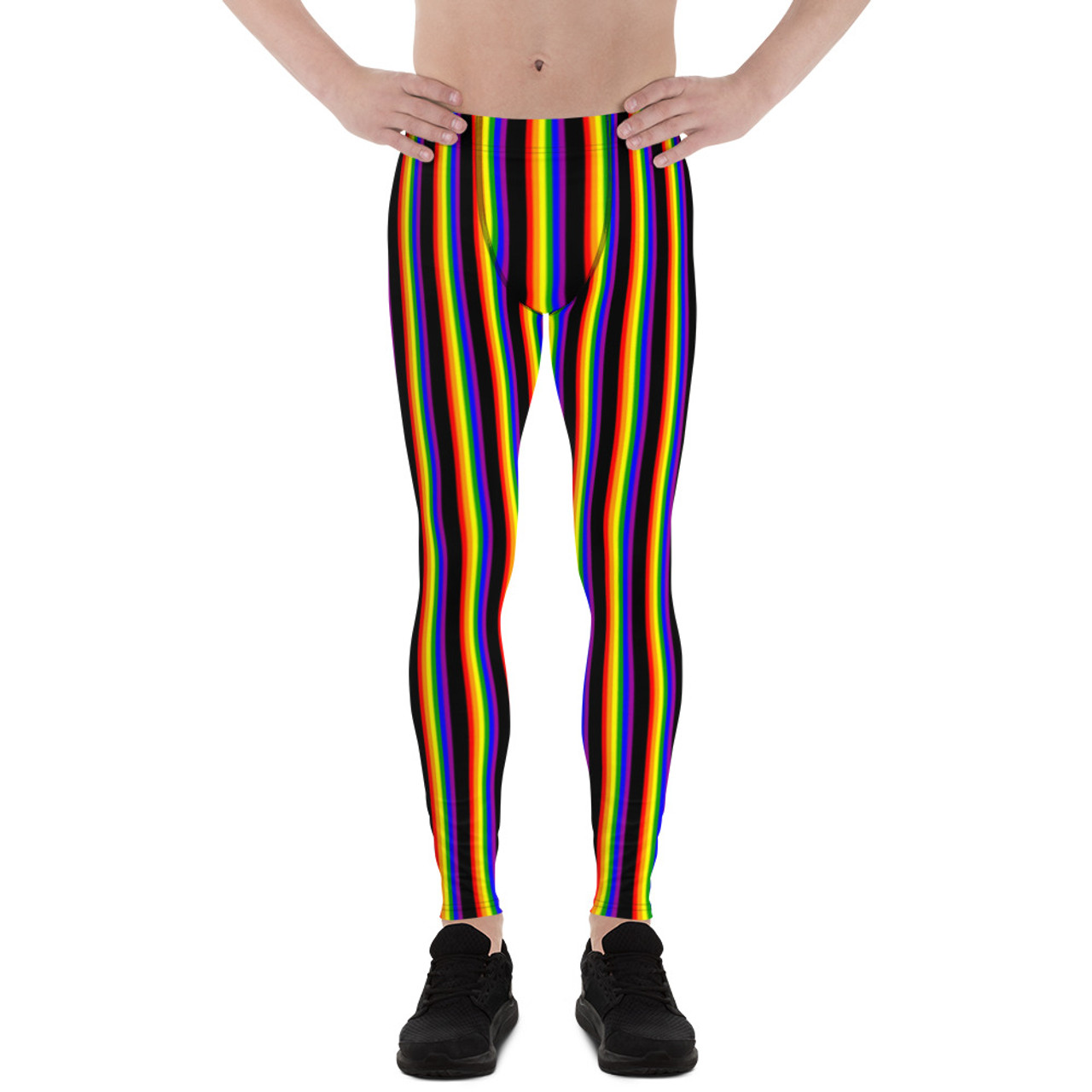 WTees Rainbow Stripes Leggings Black