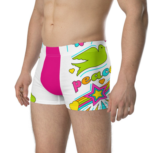 WTees Peace & Love Trunk Boxer Briefs Red Violet