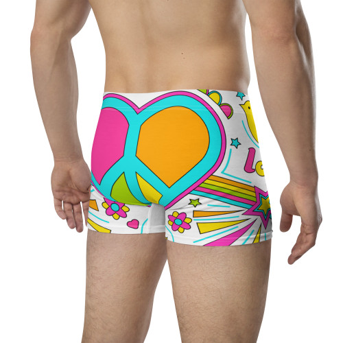WTees Peace & Love Trunk Boxer Briefs Red Violet