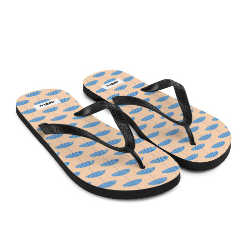 WTees Beach Umbrella Flip Flops White Sand Coral Reef