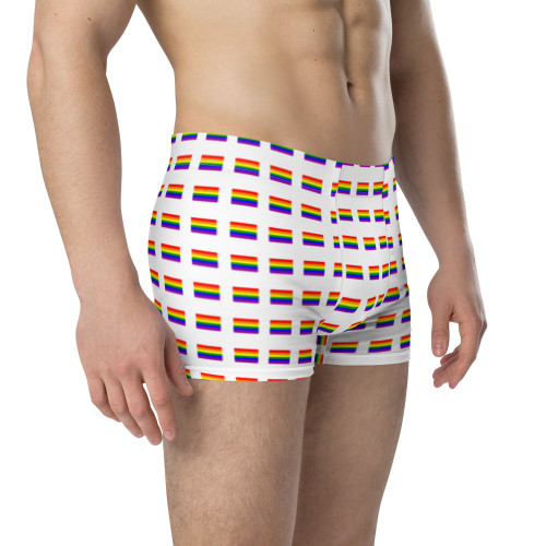 WTees Rainbow Flags Trunk Boxer Briefs White