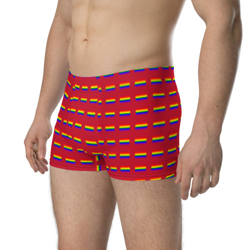WTees Rainbow Flags Trunk Boxer Briefs Red