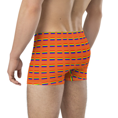 WTees Rainbow Flags Trunk Boxer Briefs Orange 