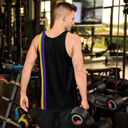 WTees Rainbow Stripe Tank Top Black