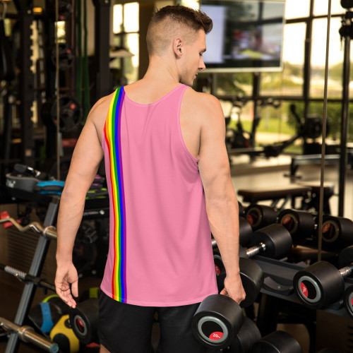 WTees Rainbow Stripe Tank Top Pink