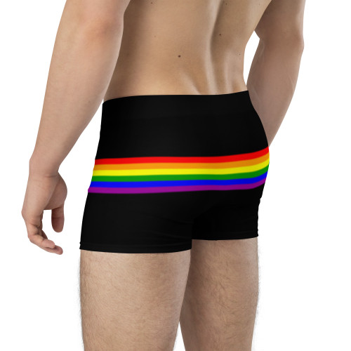 WTees Rainbow Stripe Trunk Boxer Brief Black