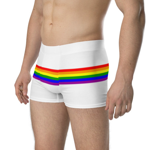 WTees Rainbow Stripe Trunk Boxer Brief White