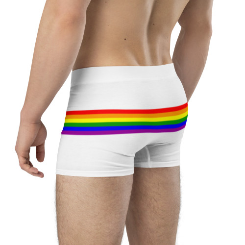 WTees Rainbow Stripe Trunk Boxer Brief White