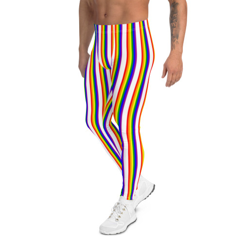 WTees Rainbow Stripes Leggings White