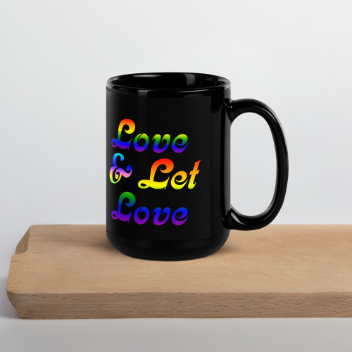 WTees Love & Let Love Black Glossy Mug