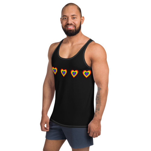 WTees Rainbow Hearts Tank Top Black